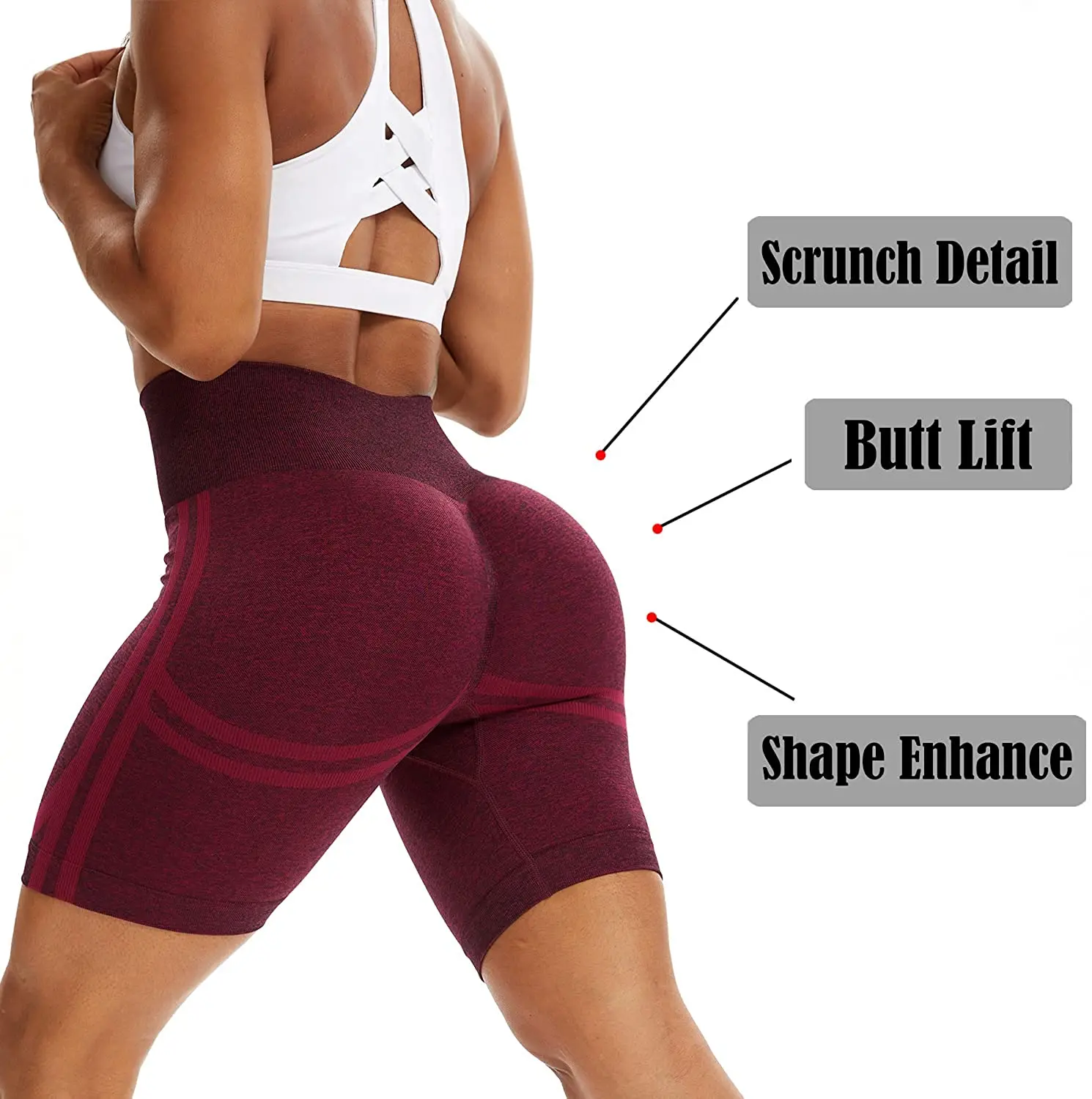 Seamless Sports Shorts For Women Hip Push Up Short High Waist Leggings Gym Yoga Hot Shorts Tummy Control Workout Fitness Shorts