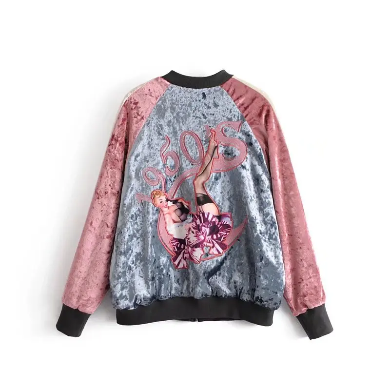 

2017 Winter New Arrival Fashion Monroe Beauty Embroidered Velvet Jacket