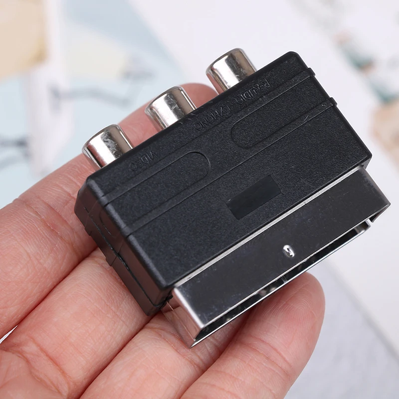 RGB Scart To 3 RCA S-Video Adapter  DVD ڴ  Ʈ RCA SVHS AV TV   TV ڷ  SD & HI