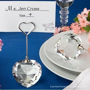 

(10pcs/Lot)FREE SHIPPING+Choice Crystal Collection Heart Design Crystal Place Card Holders Wedding Party Table Number Card Clip