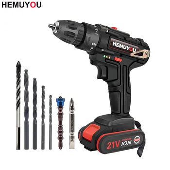 

21V Power Tools Cordless Electric Screwdriver Mini Drill Multifunction Lithium Rechargeable Drill 2 Speed