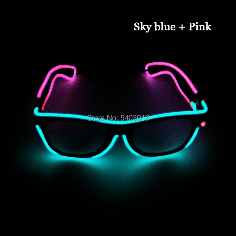 Cool Fashion Double Colors EL Glasses Wire Glowing Neon LED Light Up Sunglasses Glow Party Decorative |