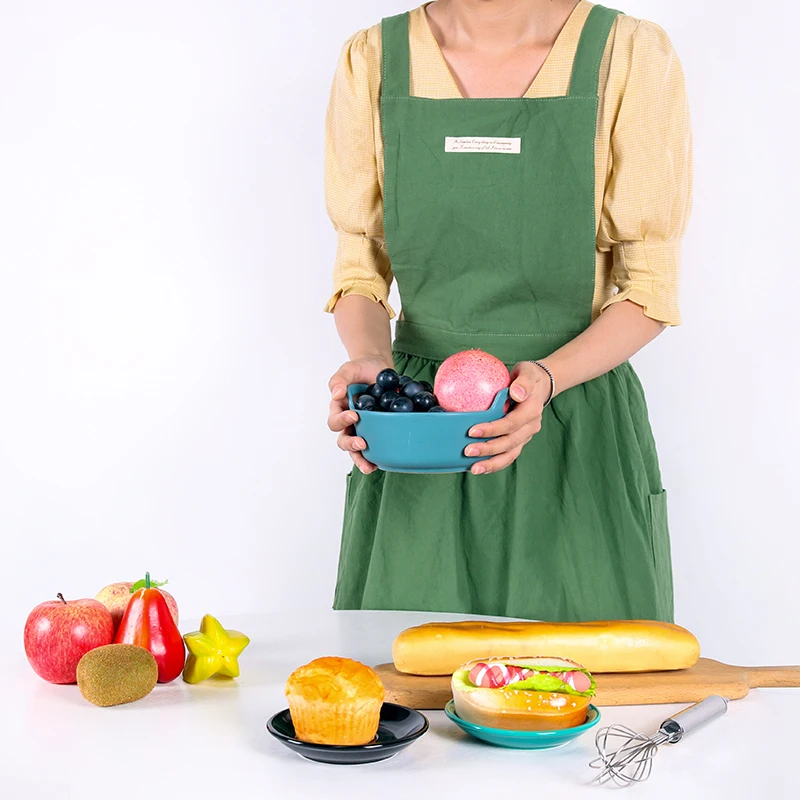 WEEYI Women Cotton Linen Bib Apron Japanese Style Sleeveless Pinafore Home Kitchen Coffee Florist Aprons Dress постельное бельё