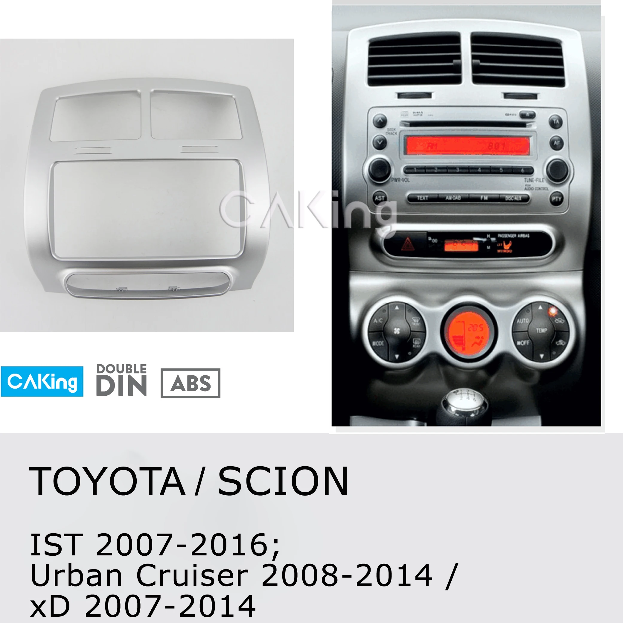 Автомобильная радиопанель Fascia Для Toyota IST 2007 2016Urban Cruiser 2008 2014SCION xD 2014 (серебристый)