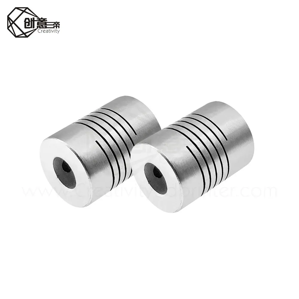 2pcs 5x10mm CNC Motor Jaw Shaft Coupler 5mm To 10mm Flexible Coupling OD19x25mm