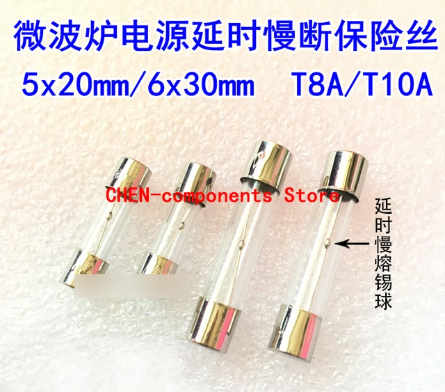 Fusible ceramico 10A/ 250V 5x20mm, hornos microondas, electrónica