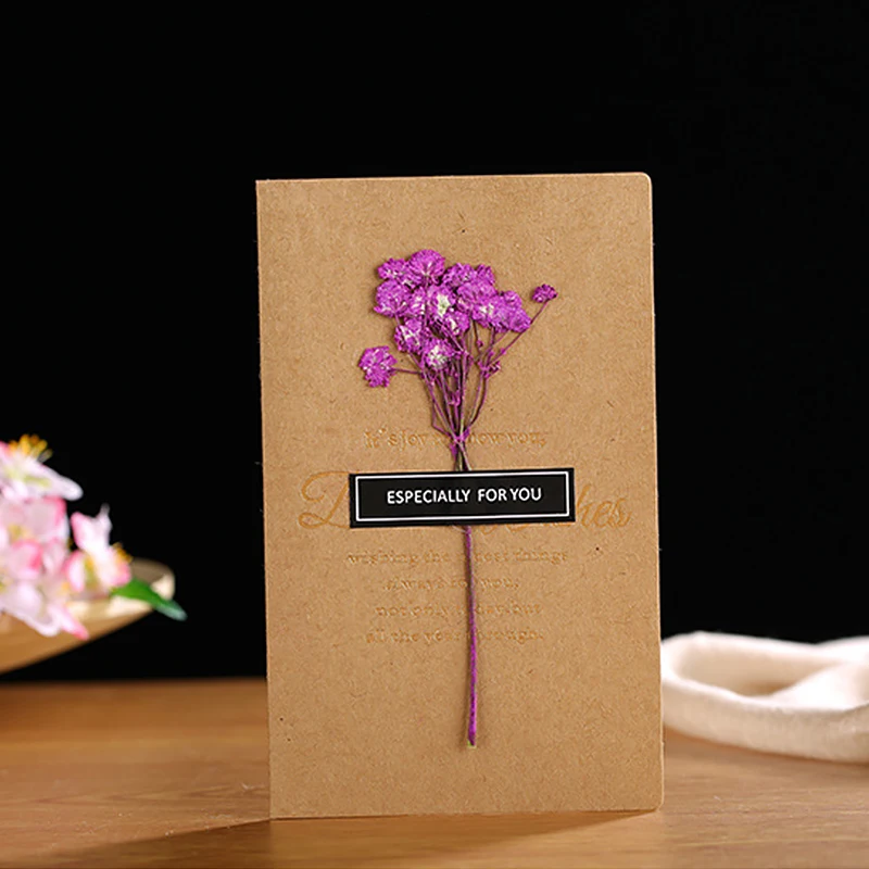 Gypsophila цветы карты складные пустые бумажные поздравительные открытки на день рождения спасибо фестиваль детский подарок Скрапбукинг аксессуары