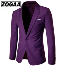 Мужской фиолетовый однобортный костюм на одной пуговице, блейзер, пиджак, весна, новые свадебные деловые блейзеры и пиджаки, Terno Masculino