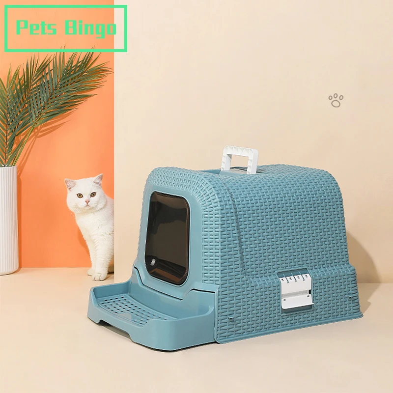 Pets Bingo Fully Enclosed Cat Litter Box Extra Large Deodorant Anti