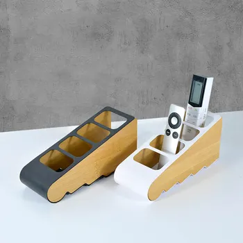

New Organizer Four Grid Storage Box Stand Home Desktop Remote Control Holder Wooden Container Portable Compartment Durable Tidy
