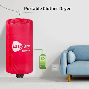 

Portable Cloth Dryer Cloth Drying Machine Heater Hanger Laundry Clothing Rack 4 Hours Timing 500W High Power 360 Degree Drying