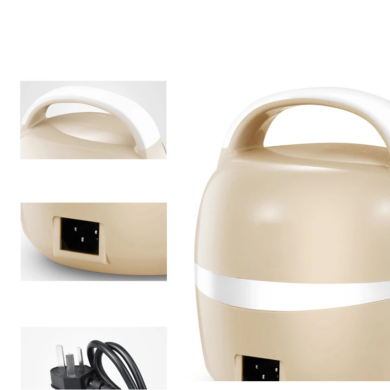 Electric lunch box double stainless steel liner heating lunch box hot rice plug in electric heating lunch box steaming rice24