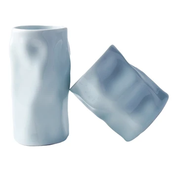 

Creative Design Pleated ceramic cup Origami Mug Porcelain Bone China Coffee Milk Tea Cup Bottles Mug Drinkware