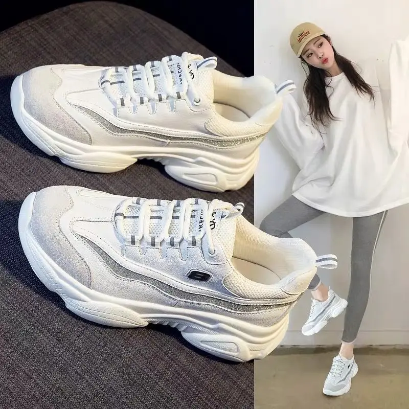 

2019 New Style Autumn Sports Trendy Shoes White Shoes WOMEN'S Shoes Spring And Autumn Versatile Versatile Sports Casual INS Dad