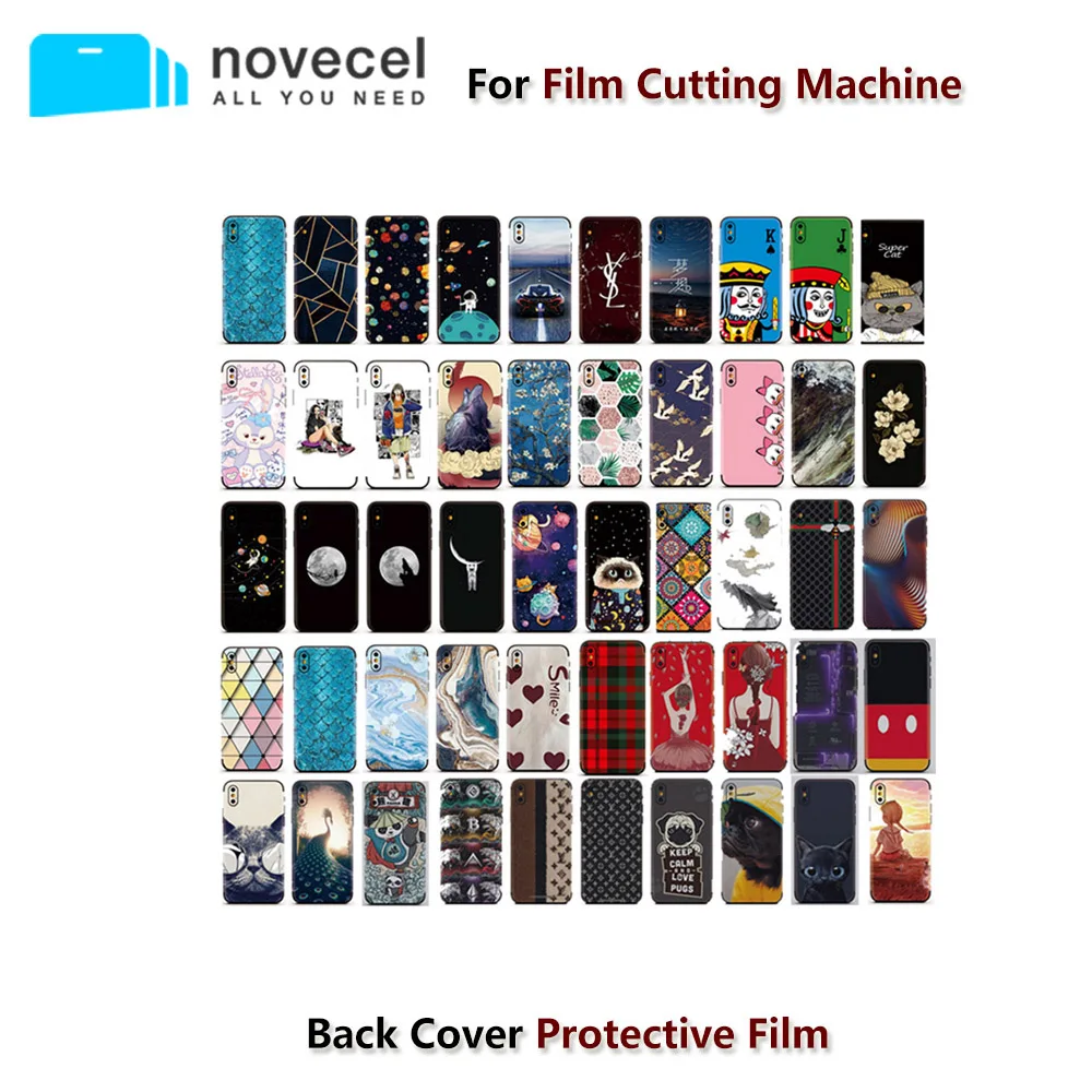 50pc Universal Back Cover Protector Sticker Cartoon Image For All Flexible Hydrogel Film Cutting Machine Screen Protector Cutter