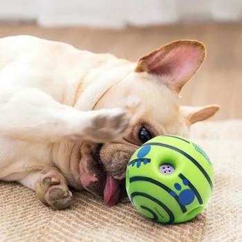 

Dog Toy Fun Giggle Sounds Ball Pet Cat Dog Toys Silicon Jumping Interactive Toy Training Ball For Small Large Dogs WF1016
