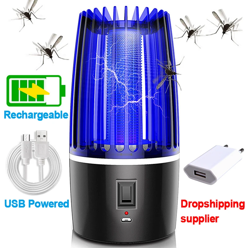 Nuevo  Lámpara mata mosquitos eléctrica, repelente UV recargable, USB, trampa para moscas, insectos, matamoscas 7WJoRqwW3om