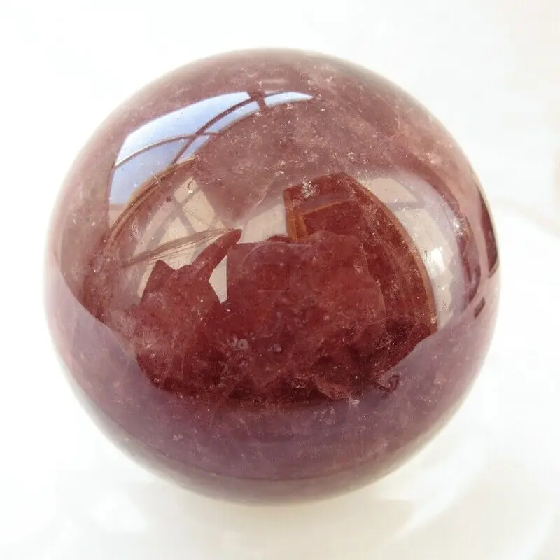 

NATURAL BEAUTIFUL Strawberry QUARTZ SPHERE BALL Crystal Specimen Healing