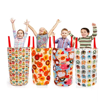 

S/M/L Kids Cartoon Jumping Bag Outdoor Jumping Racing Game Kindergarten School Sports Training Fun Activities Sack Bag Toys