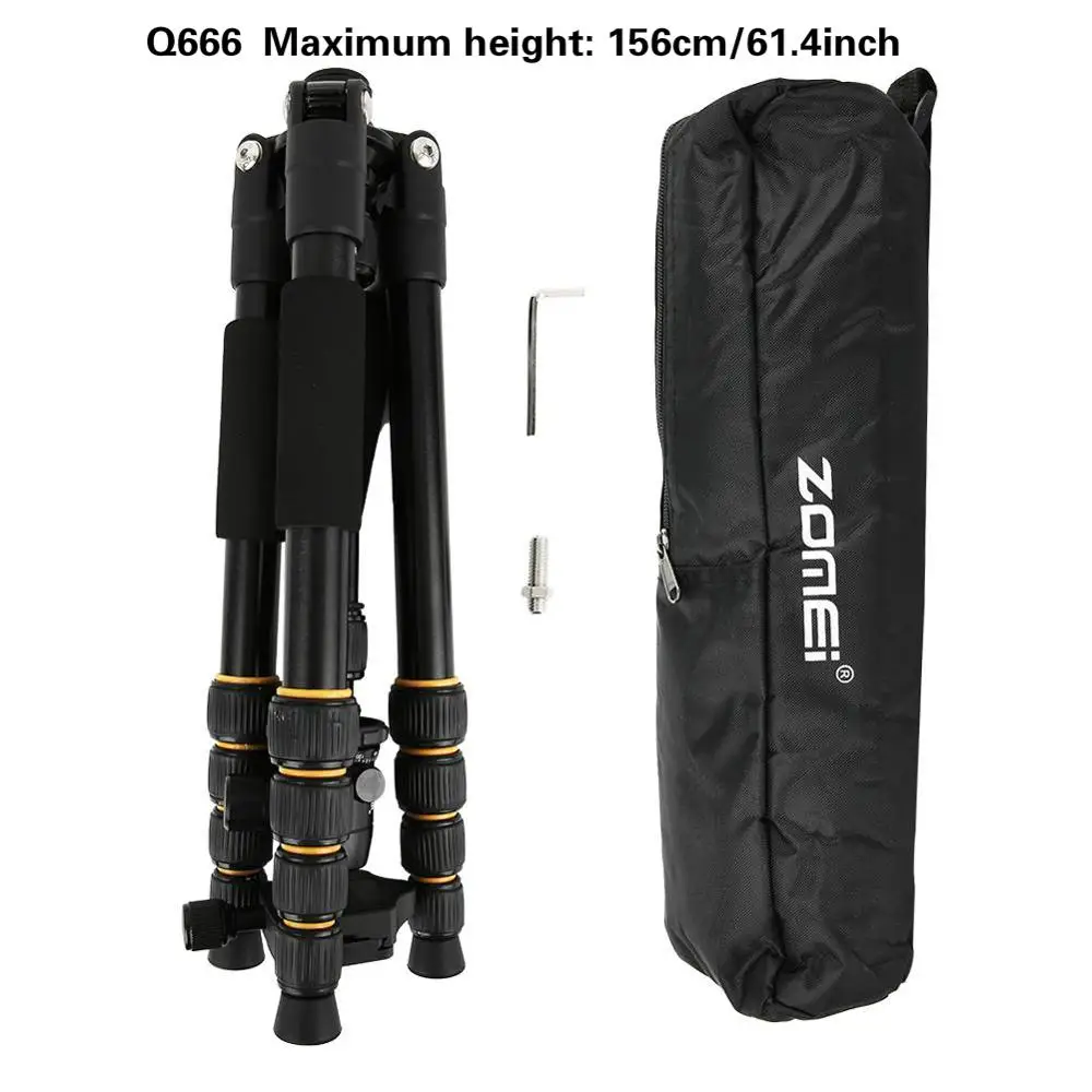 Zomei T80/T70/Q222/Q555/Q666/Q666C Профессиональный штатив для путешествий портативный регулируемый штатив для Canon беззеркальных/DSLR камер - Цвет: Q666