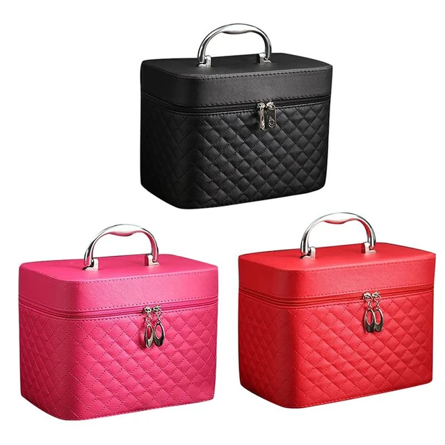 Large Capacity Stylish Leather Cosmetic Bag Handbag Travel Toiletry Makeup  Bag - Cosmetic Bags & Cases - AliExpress