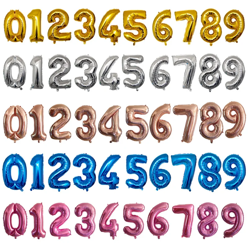 Foil Birthday Balloons 16/32/40 inch Big Size for Kids Adult Party