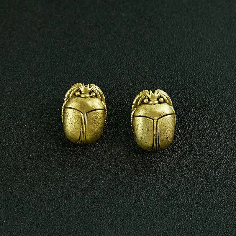 vintage gold color egyptian pharaoh design jewelry beetle