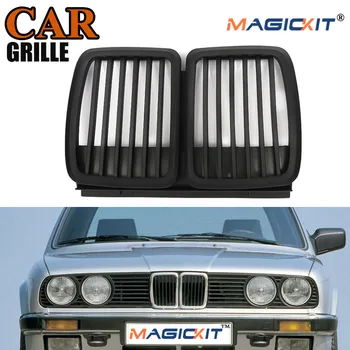 

MagicKit Front Matte Black Bumper Kidney Grill Grille for BMW 3-Series E30 Saloon 1982-91