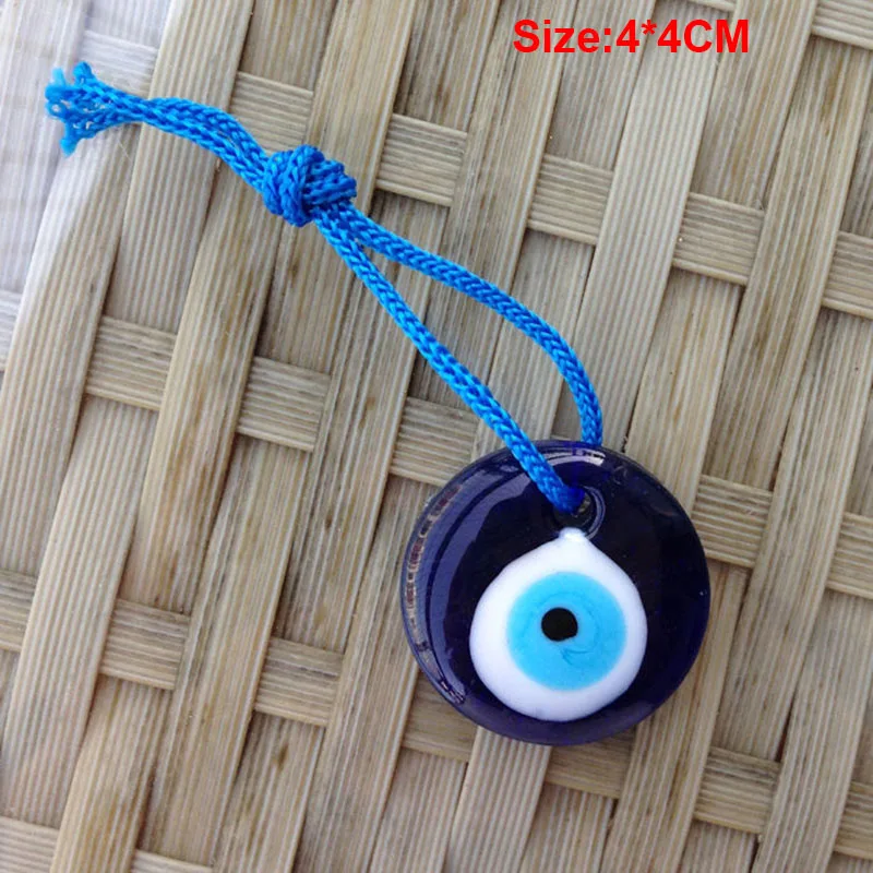 Lampwork стеклянный Турецкий Дурной глаз Шарм Подвеска автомобиль домашний амулет индейка орнамент суб - Цвет: 4x4cm