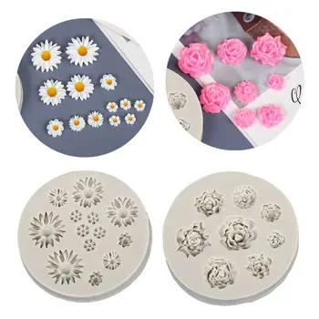 

Handmade Floral Resin Mold Rose Flower Daisy Flower Pendant Silicone Mold Resin Casting Mold Jewelry Making Art Crafts DIY Tool