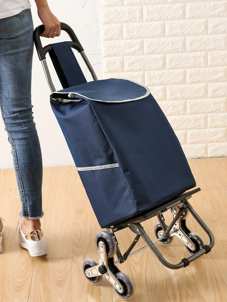 

Shopping Cart Shopping Cart Trolley Folding Cart Trailer Trolley Portable Elderly Small Cart Climbing Stairs
