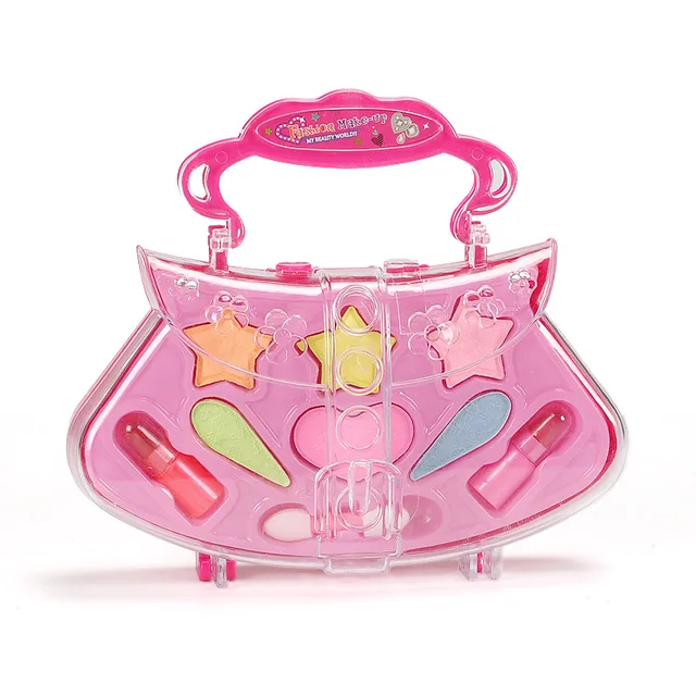 Girls Fashion Make Up Toy Set Kit Beauty Safe Non-toxic Eye Shadow Nail Polish Toys Handbag For Dressing Cosmetic Girls Gifts 5