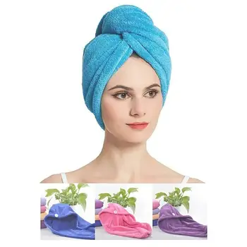 

1pcs Microfibre After Shower Hair Drying Wrap Womens Girls Lady's Towel Quick Dry Hair Hat Cap Turban Head Wrap Bathing Tools