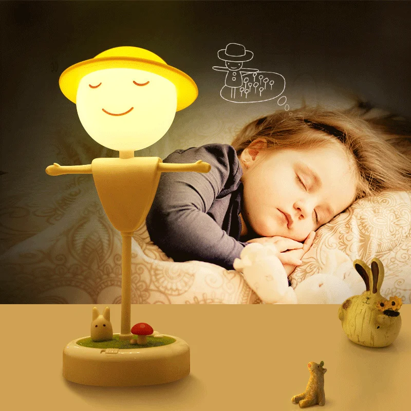 LED Night Light Scarecrow Style USB Rechargeable Bedside Lamp Children's Room Decoration Hose Child Cartoon Gift | Лампы и