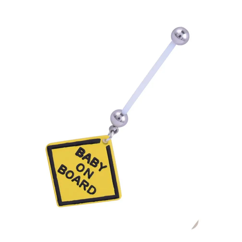 

Fashion Baby on Board Pregnancy Maternity Belly Navel Bar Bioflex Plastic Flexible PFTE Body Piercing Jewelry Sexy Button