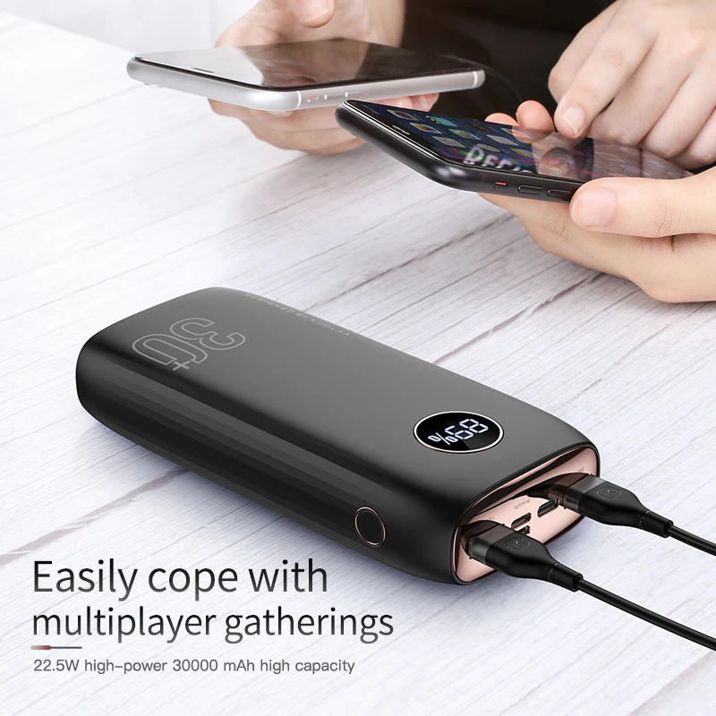 KUULAA power Bank 30000 mAh usb type C PD Быстрая зарядка+ Quick Charge 3,0 power Bank 30000 mAh Внешняя батарея для Xiaomi iPhone