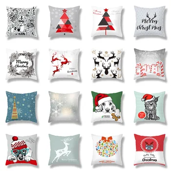 

Merry Christmas Tree Animals Pillowcase Cushion Cover Pillow Cases Sofa Decorative Pillows Christmas Decorations For Home