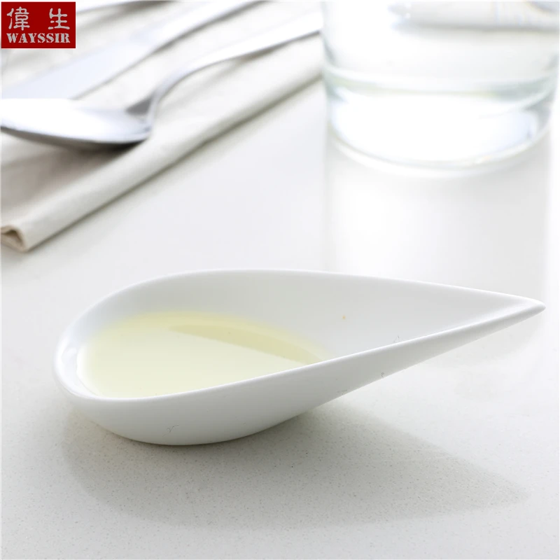 Porcelain Dining Dish Spoon Mini Appetizer Serving Plate 6PCs