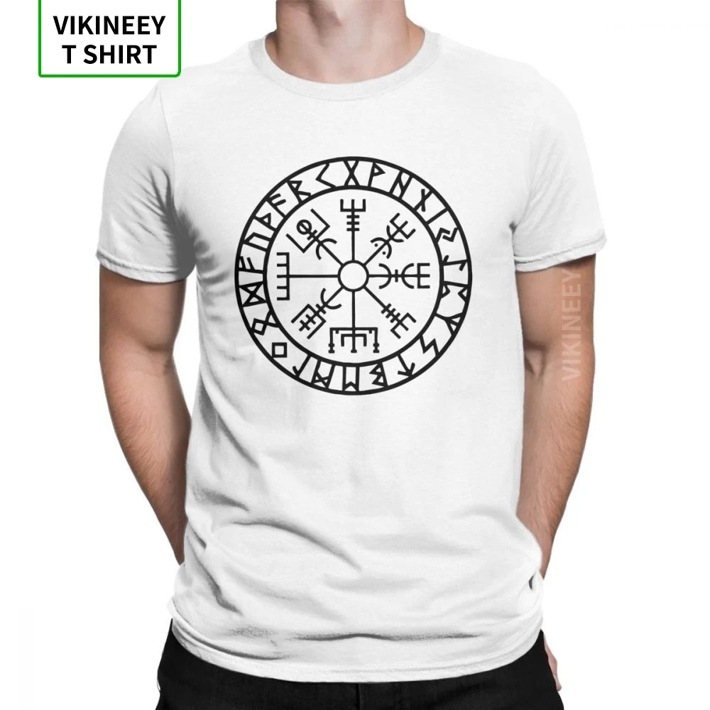 

Man's T Shirts Vegvisir Futhark Runes Navigator Vikings Leisure Short Sleeve Tees Crew Neck Tops Cotton Hot Sale T-Shirt