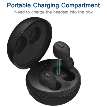 

V5.0 Binaural Waterproof Bluetooth Headset Bluetooth Subwoofer Headset Wireless Headset Noise Reduction Control Earbuds