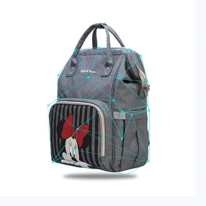 Сумка для подгузников disney, рюкзак Bolsa Maternidade, водонепроницаемая сумка для коляски, USB, детская бутылочка, грелка, Микки, Минни, дорожный рюкзак для мам