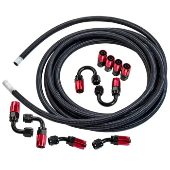 

1 Set 5M AN6 -6AN Stainless Steel Nylon Braided Oil Fuel Gas Line+Hose End