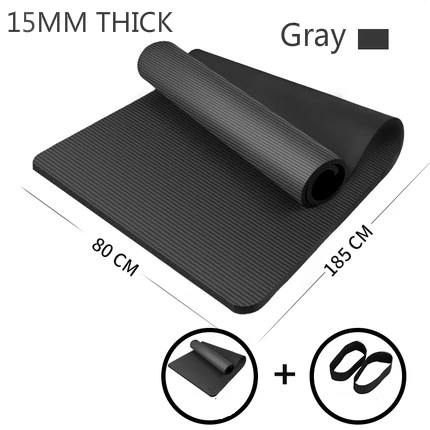185x80x1.5cm gray 185 см увеличенный коврик для фитнеса, коврик для йоги, мужской коврик для тренажерного зала, Esterilla, коврик для йоги, удлиненный нескользящий коврик для начинающих с сумкой для йоги - Цвет: 185x80x1.5cm gray