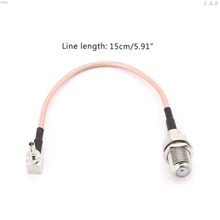 F tipo fêmea jack para crc9 macho ângulo direito rg316 trança cabo 15cm para huawei modem l29k