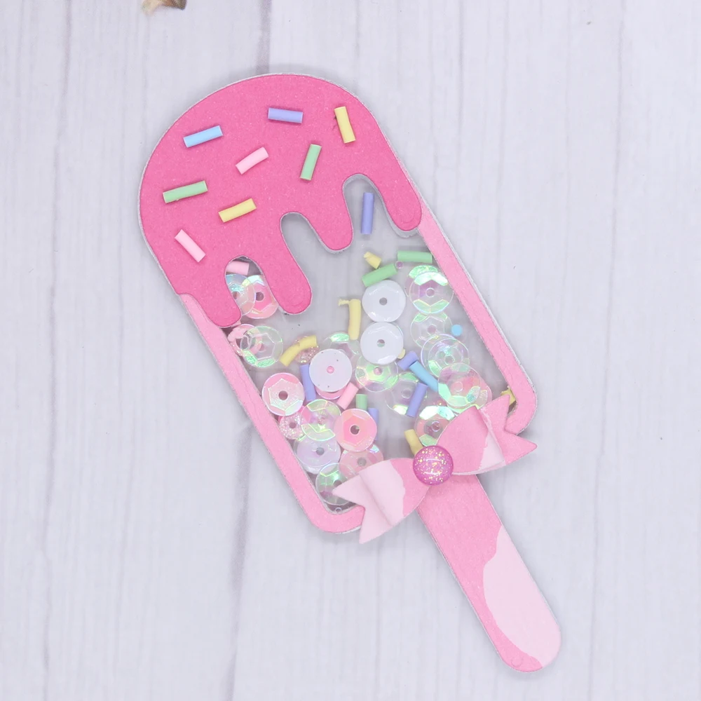 KSCRAFT Cute Popsicle Shaker Metal Cutting Dies Stencils for DIY Scrapbooking Decorative Embossing DIY Paper Cards