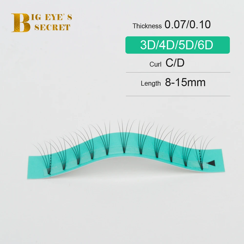 Накладные ресницы Big eye's secret 3D 4D 5D 6D с коротким стеблем накладные из