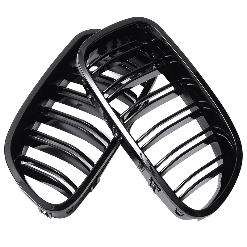 Treyues 1Pair Glossy Black Front Grille Kidney ABS Racing Grills For BMW F10 F11 M5 528i 530i 5-Series 11-16