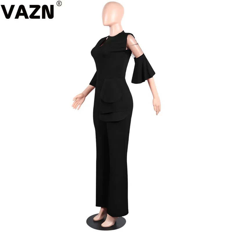 VAZN, Топ дизайн,, сексуальный женский комбинезон, 3 цвета, длинный комбинезон, полурасклешенный рукав, на молнии, цельный комбинезон для девушек, уличная одежда, шикарный комбинезон