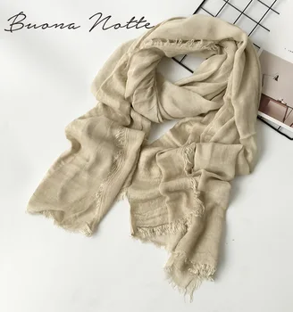 

New Japanese Unisex Style Winter Scarf Cotton And Linen Solider Color long women's scarves shawl fashion men scarf