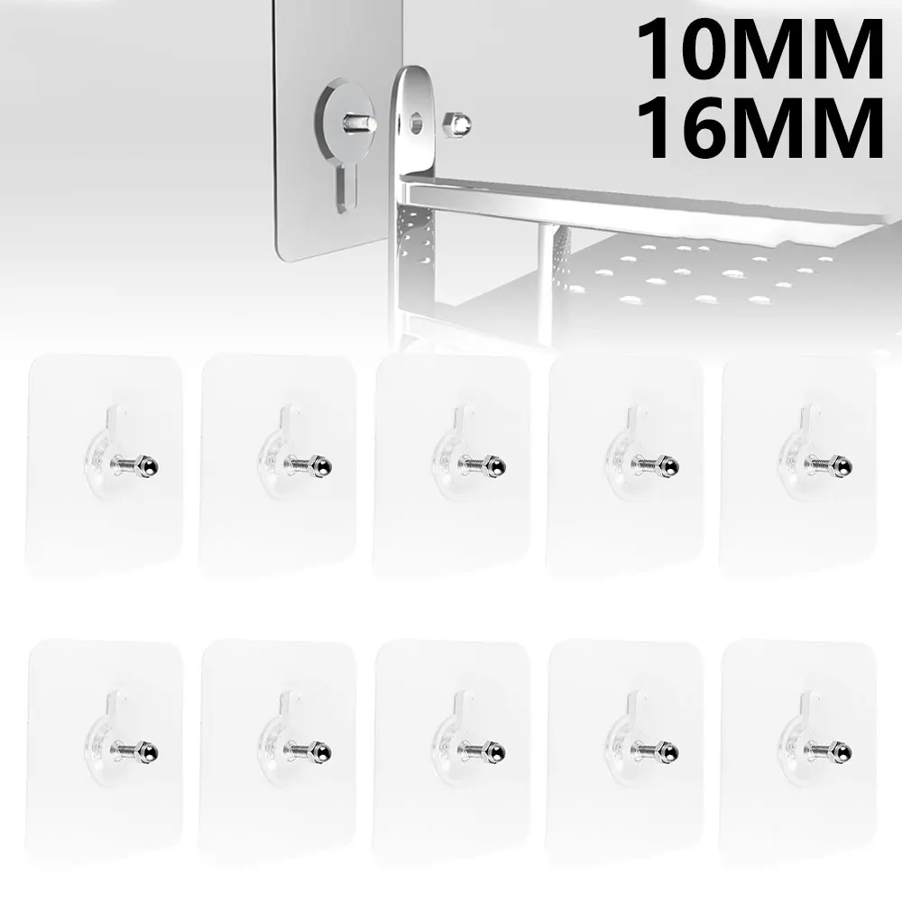 Tornillo de gancho de pared sin perforaciones, pegatinas de tornillo sin marcas, ganchos de imagen de pared, autoadhesivos invisibles, 10 Uds.